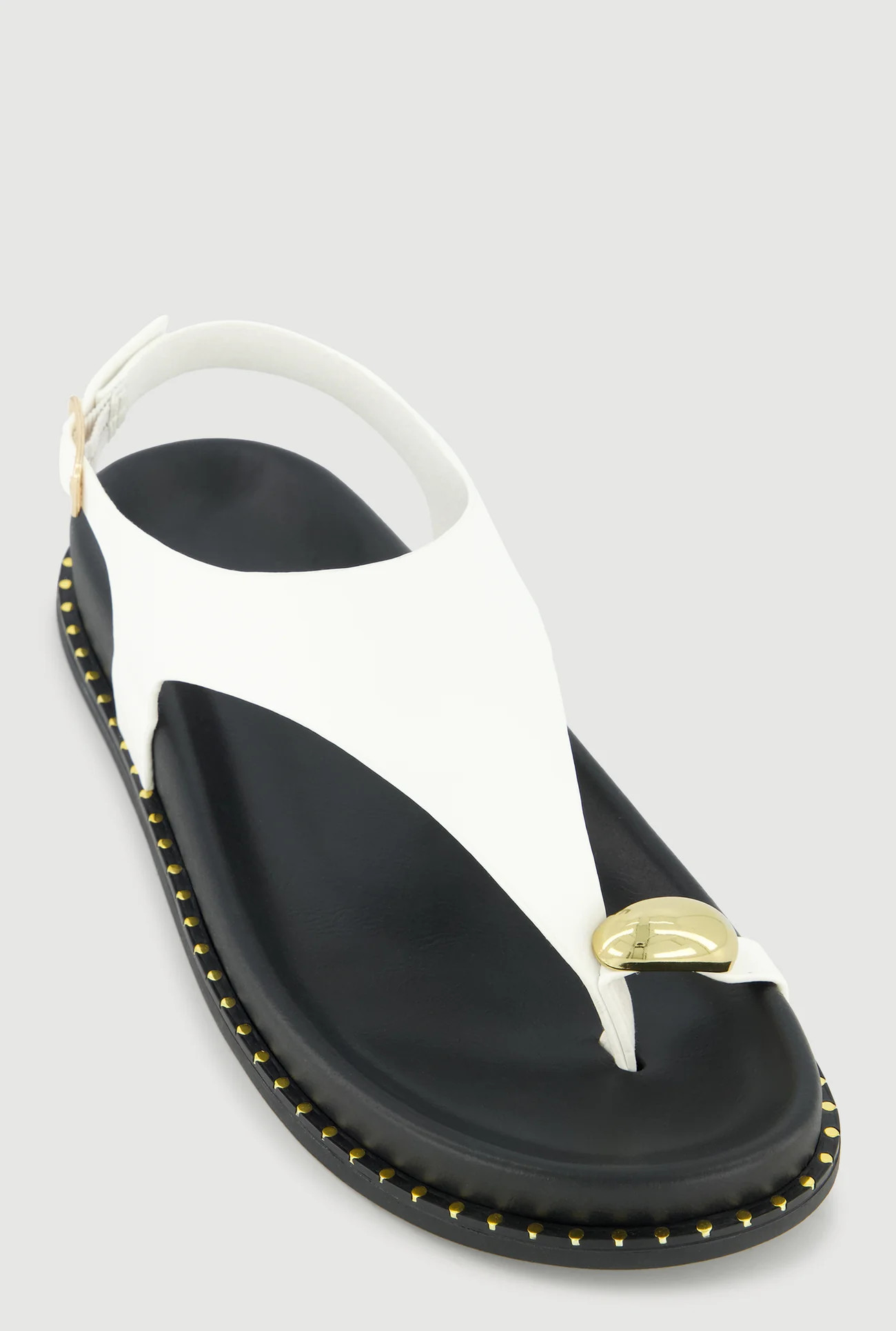 Metallic Toe Loop Ankle Strap Sandals | Rainbow Shops