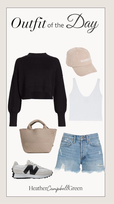 Outfit of the day spring transition outfit solid rib crop top cozy crop oversize pullover sweater neutral baseball cap woven tote my favorite denim cut off shorts #OutfitOfTheday #CelebrityStyle


#LTKfindsunder50 #LTKfindsunder100 #LTKstyletip