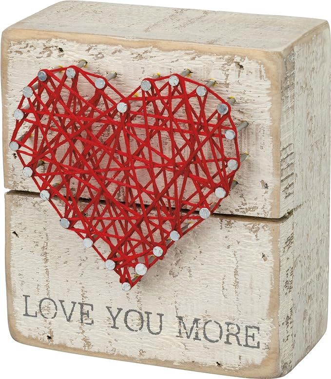 Primitives by Kathy 34248 Rustic White String Art Box Sign, 3.5" x 4", Love You More | Amazon (US)