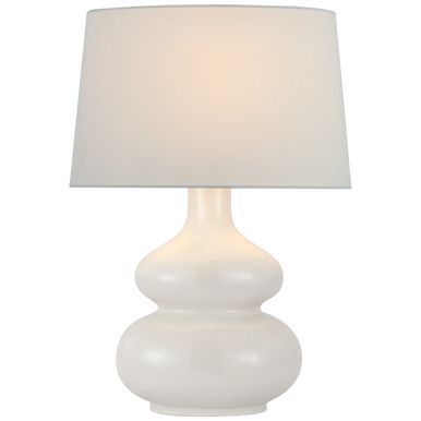 Lismore Table Lamp, 1-Light, Ivory, Linen Oval Shade, 23.75"H (CHA 8686IVO-L CU1FD) | Lighting Reimagined