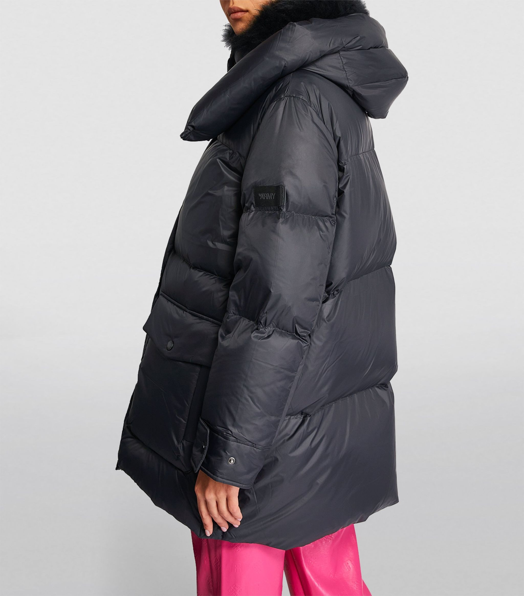 Tibetan Lamb Fur Collar Technical Puffer Jacket | Harrods