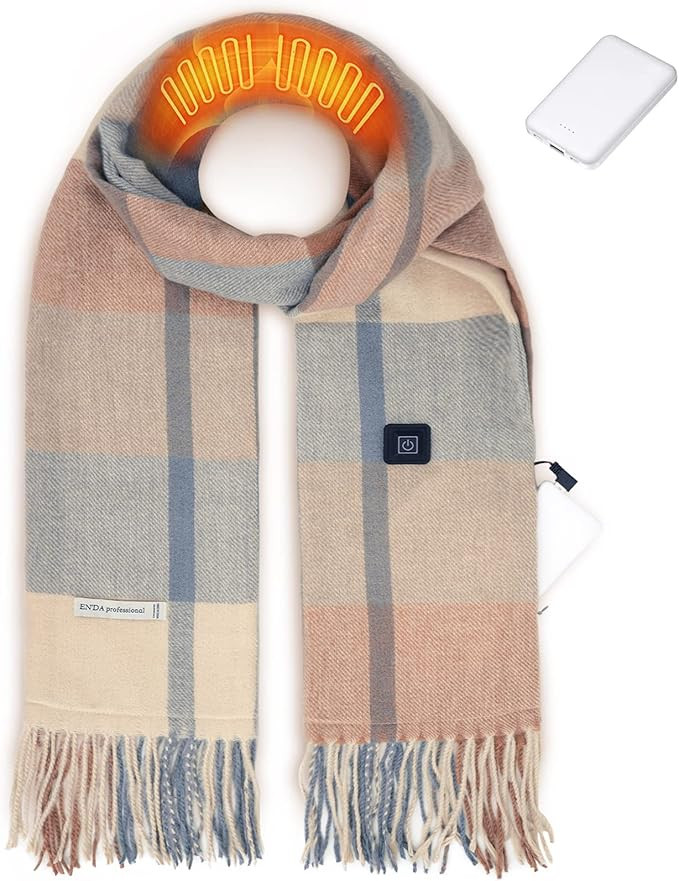 EN'DA professional Heated Scarf for Women and Men with Rechargeable Battery, 3 Levels Temperature... | Amazon (US)