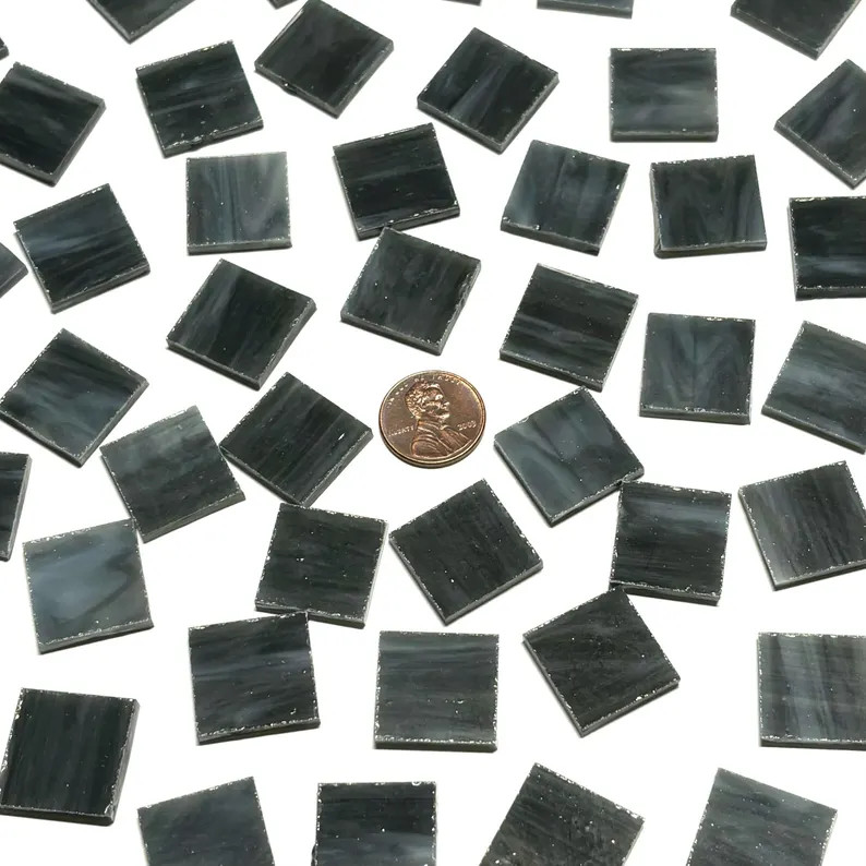 3/4" Opaque Gray Stained Glass Mosaic Tiles - Etsy | Etsy (US)