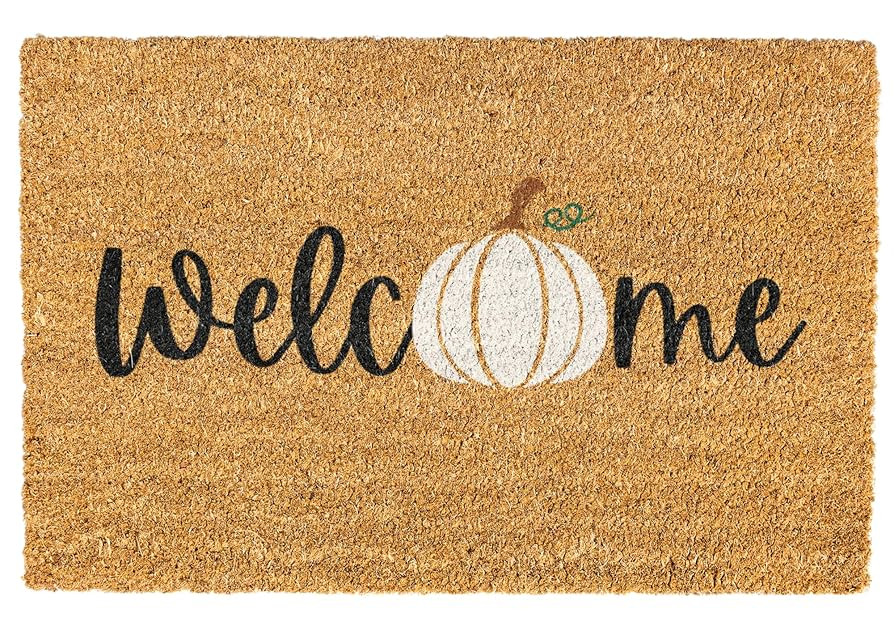 Welcome Doormat for Fall and Thanksgiving - Coir Front Door Mat With Pumpkin Design for Autumn De... | Amazon (US)