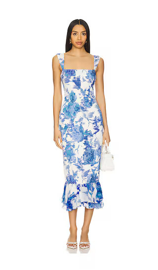 HEMANT AND NANDITA X Revolve Midi Dress in Blue & White - Blue. Size S | Revolve Clothing (Global)