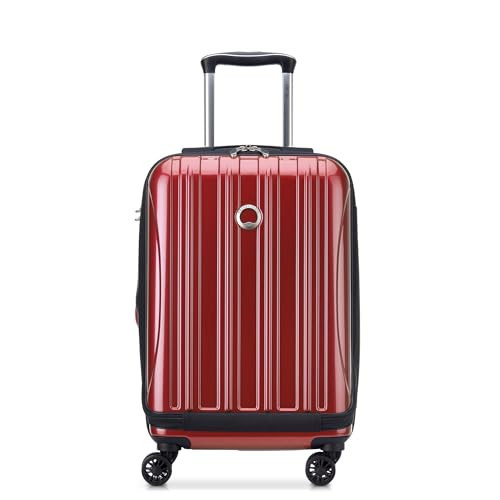 Delsey Luggage Helium Aero, International Carry On Luggage, 19", Front Pocket Hard Case Spinner Suitcase, Brick Red | Amazon (US)
