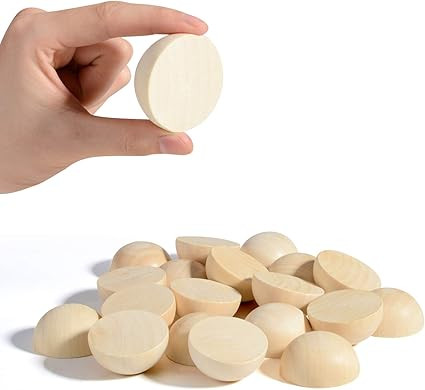 Split Wood Balls 2 inch, 50 Pack Unfinished Half Wooden Balls, Half Craft Balls for Kids Arts and... | Amazon (US)