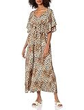 Star Vixen Women's Flutter-Sleeve Empire Maxi Dress, Cheetah Print, X-Large | Amazon (US)