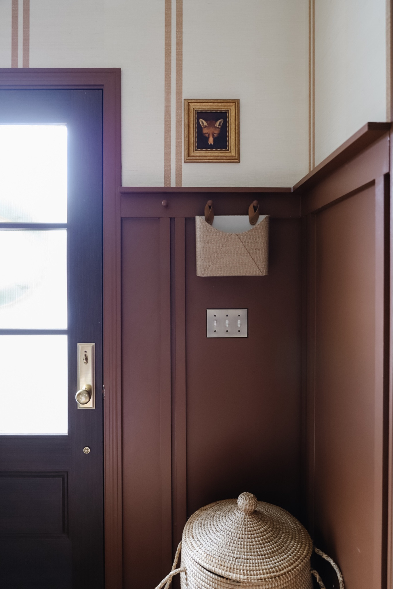 Entry decor, quirky art, grasscloth wallpaper 

#LTKHome