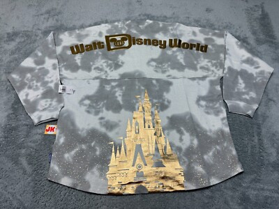 NEW Walt Disney World Spirit Jersey Large Gray Gold Cinderella Castle Tie Dye  | eBay | eBay US