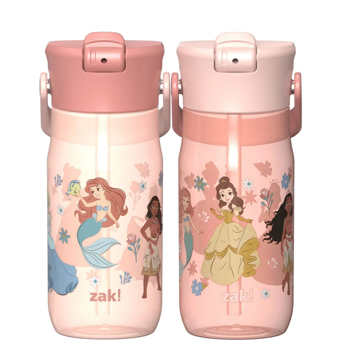 Zak Designs 2pk 18oz Princess Harmony Straw Water Bottle Pink | Target