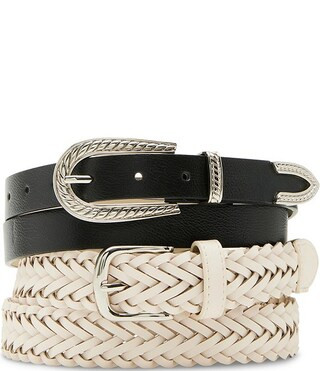 0.98" Engraved Buckle & 1.18" Braided Belt 2 For 1 Set | Dillard's