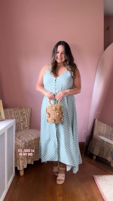 Adorable dress to wear for family photos or a shower or any summer occasion! Wearing a medium. Pair with dainty pearl accessories, a rattan purse, and slip shorts! 

Polka dot dress
Family photo outfit
Midi dress
Summer purse
Summer bag
Beach bag
Rattan purse
Rattan heels
Strapless bra

#LTKMidsize #LTKItBag #LTKVideo