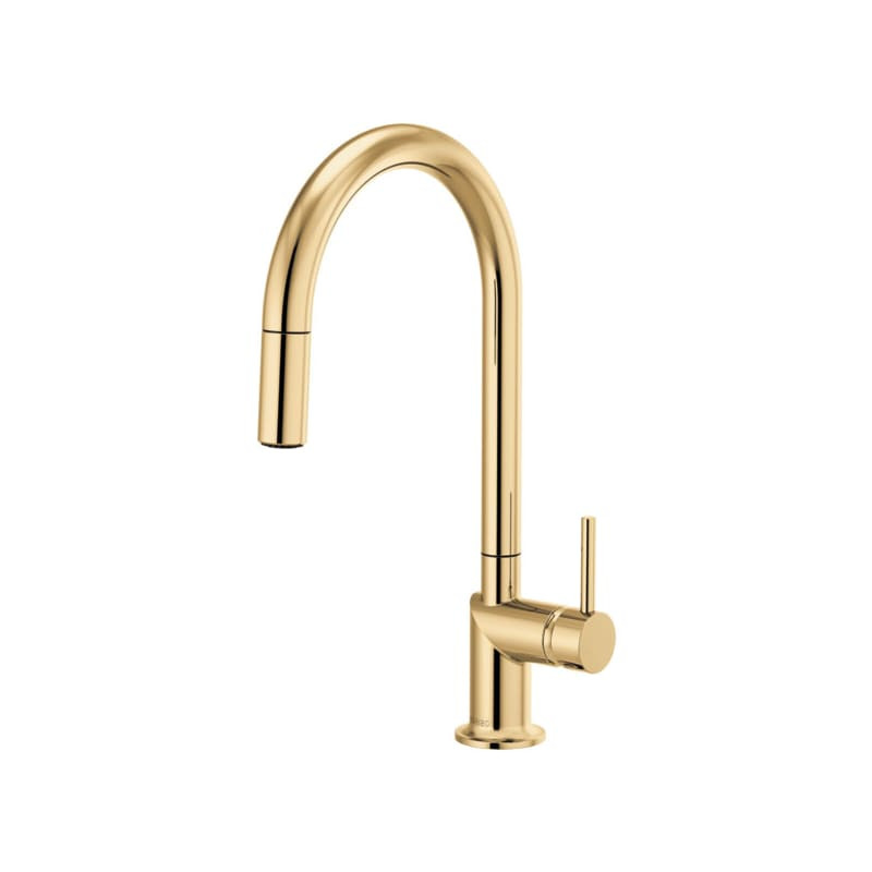 Brizo 63075LF-LHP Odin Pull-Down Faucet With Arc Spout - Less Handle Polished Gold Faucet Kitchen Si | Build.com, Inc.