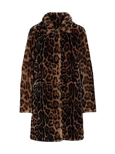 Leopard Print Shearling Topper Coat | Saks Fifth Avenue