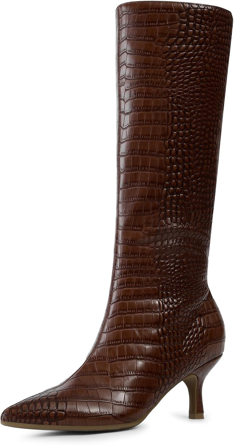 DREAM PAIRS Women's Kitten Heel Knee High Boots | Amazon (US)