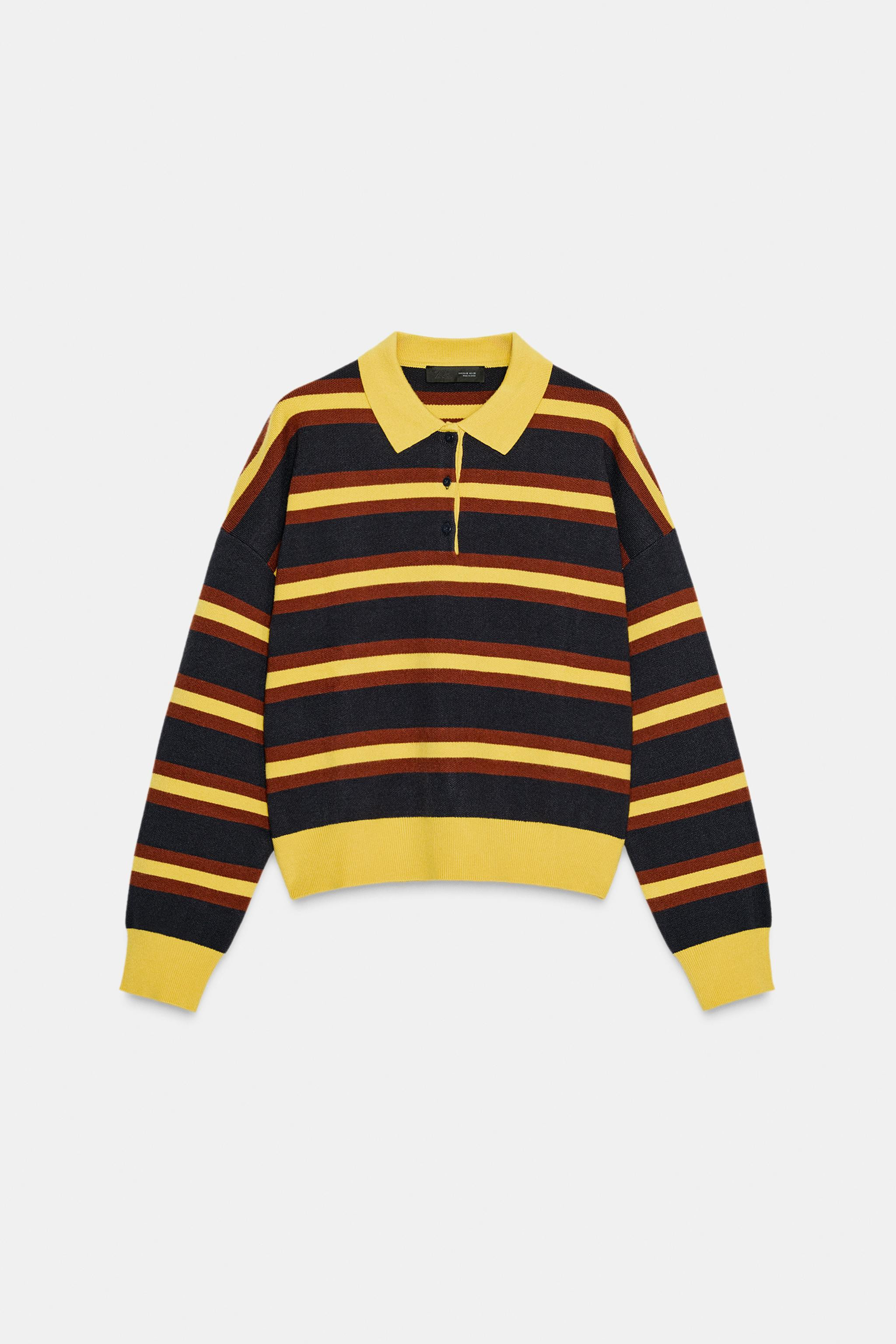 STRIPED KNIT POLO | Zara US