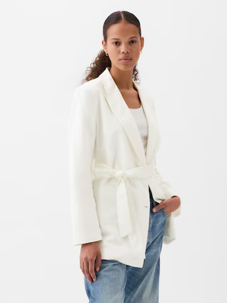 Linen-Cotton Belted Blazer | Gap (US)