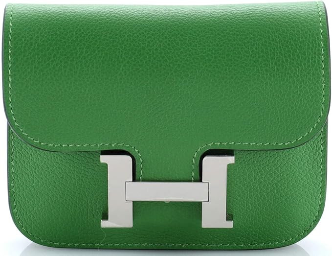 Amazon.com: Hermes, Pre-Loved Constance Slim Wallet Evercolor, Green : Luxury Stores | Amazon (US)