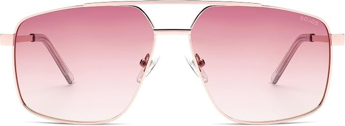 SOJOS Trendy Square Polarized Aviator Sunglasses for Women Men, 80s 90s Retro Vintage Aviators SJ... | Amazon (US)