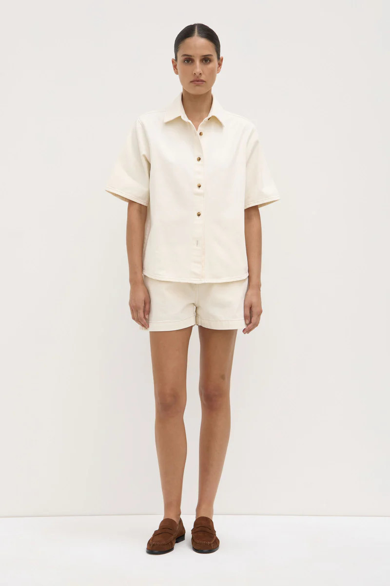 Boxy Denim Short Sleeve Shirt | Assembly Label (AU)