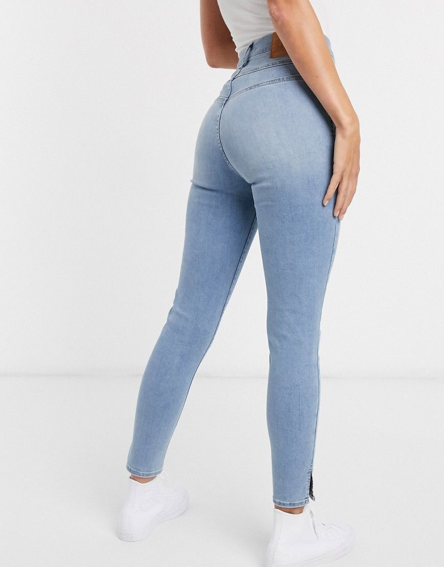Levi's mile high shaping effect skinny jean in light wash blue | ASOS (Global)