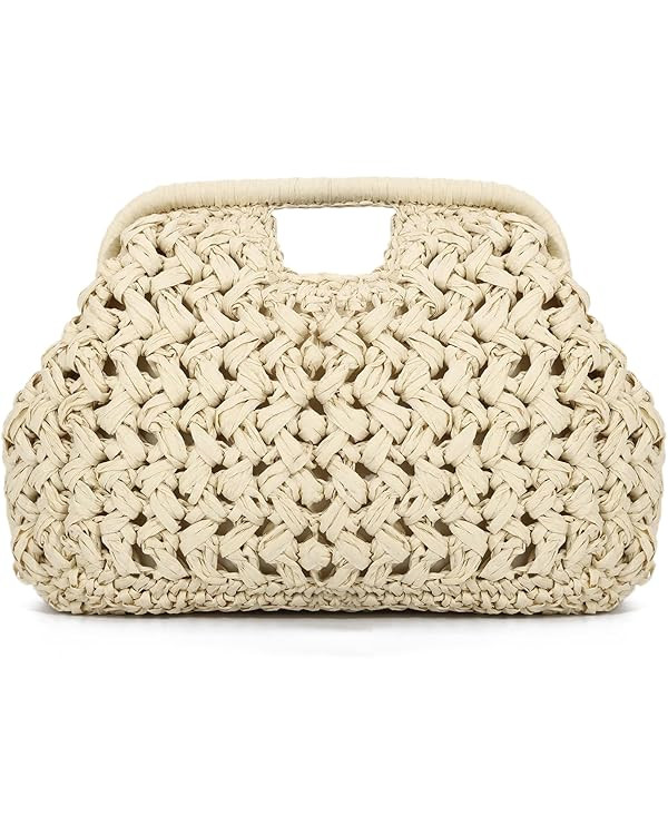 Emprier Straw Clutch Purses for Women Dumpling Bag Summer Beach Woven Handbag | Amazon (US)