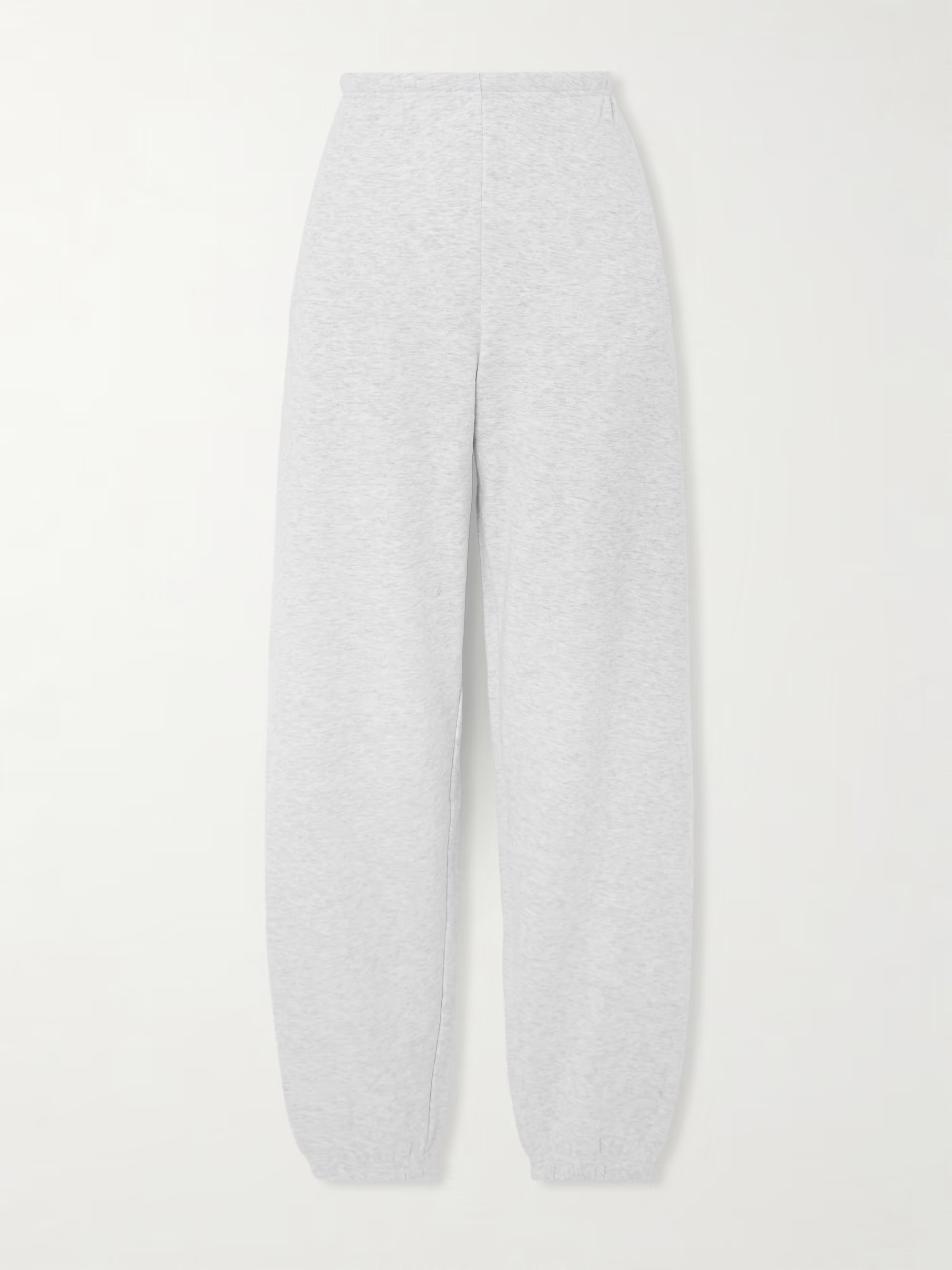 Cotton-blend fleece track pants - Light Heather Grey | NET-A-PORTER (UK & EU)