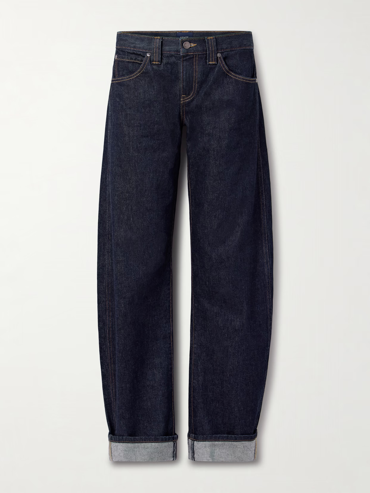 KHAITE - Karo Mid-rise Barrel-leg Jeans - Blue | NET-A-PORTER (US)