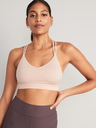 Light Support Strappy V-Neck Sports Bra for Women | Old Navy (US)