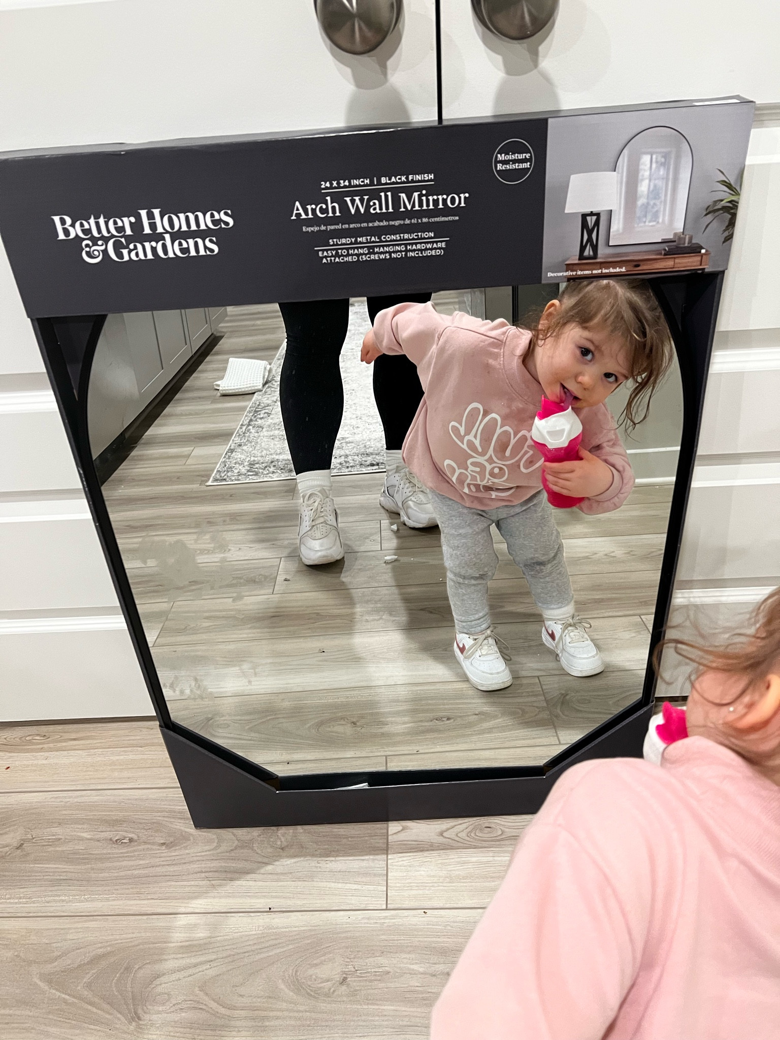 The cutest arch wall mirror! I got it in black, also comes in gold.  From Walmart 

#LTKhome #LTKunder100