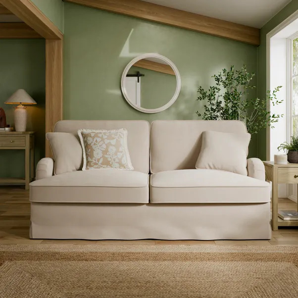 Beatrice II Faux Linen Fixed Loose Cover 3 Seater Sofa | Dunelm