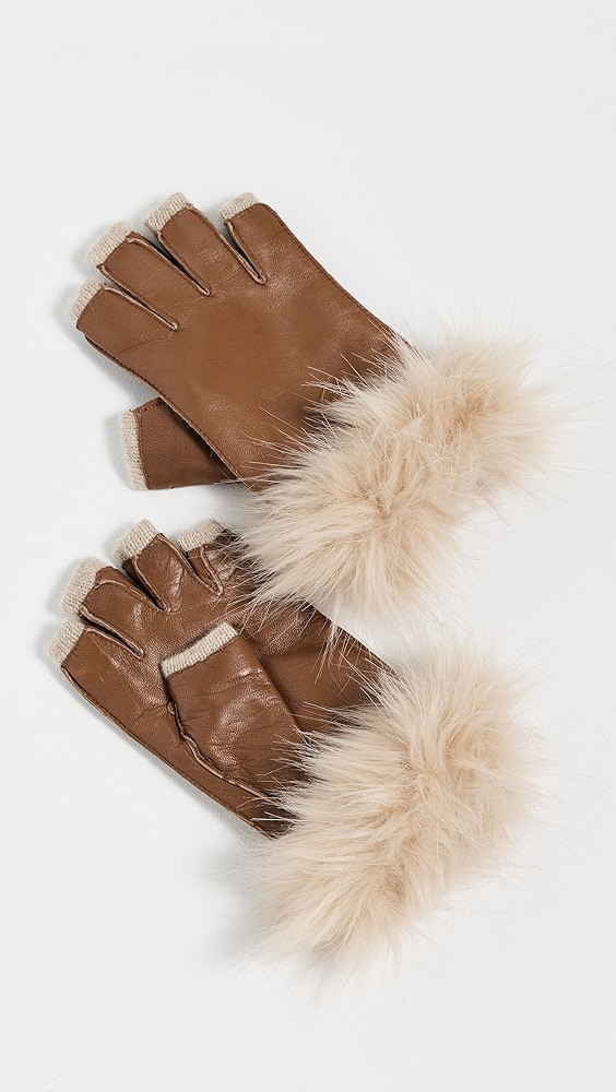 Faux Fur Cuff Fingerless Gloves | Shopbop