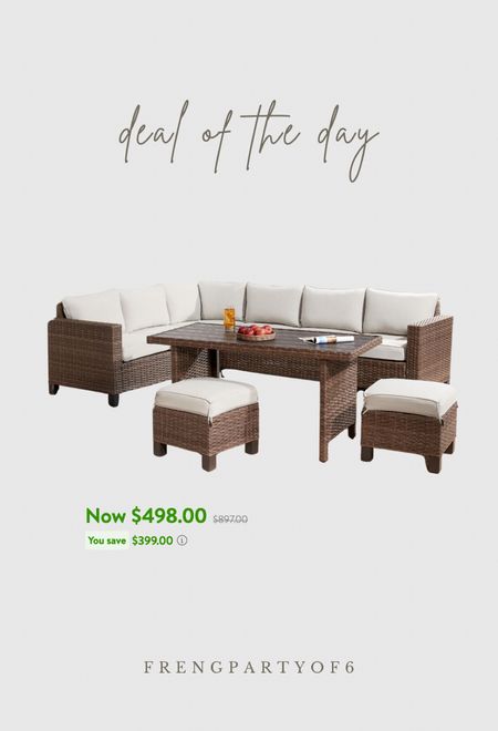 This is such an amazing patio deal from Walmart! Save $399 on this 5 piece, wicker sectional dining set in the beige color. 

#LTKSaleAlert #LTKSeasonal #LTKHome