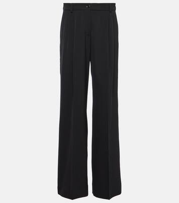 Pleated wool-blend wide-leg pants | Mytheresa (US/CA)