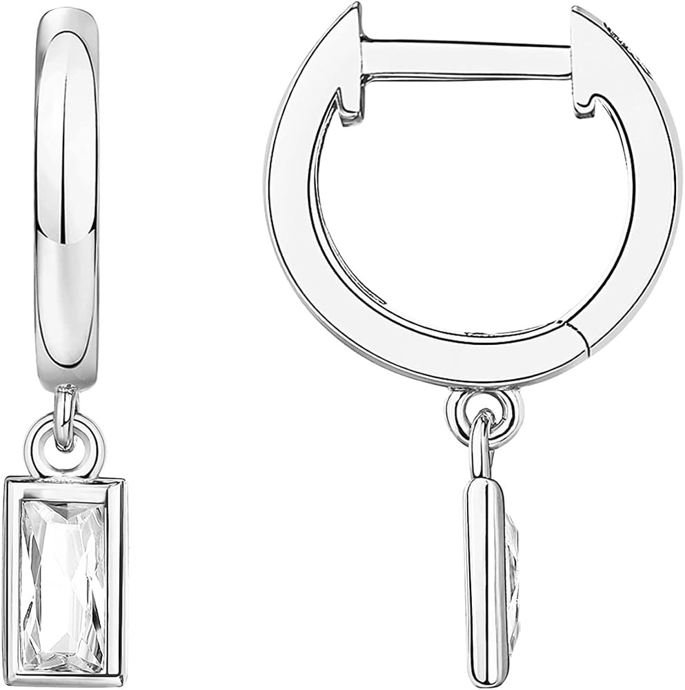 PAVOI 14K Gold Plated Dainty Motif Charms Huggie Hoop Earrings for Women | Amazon (US)