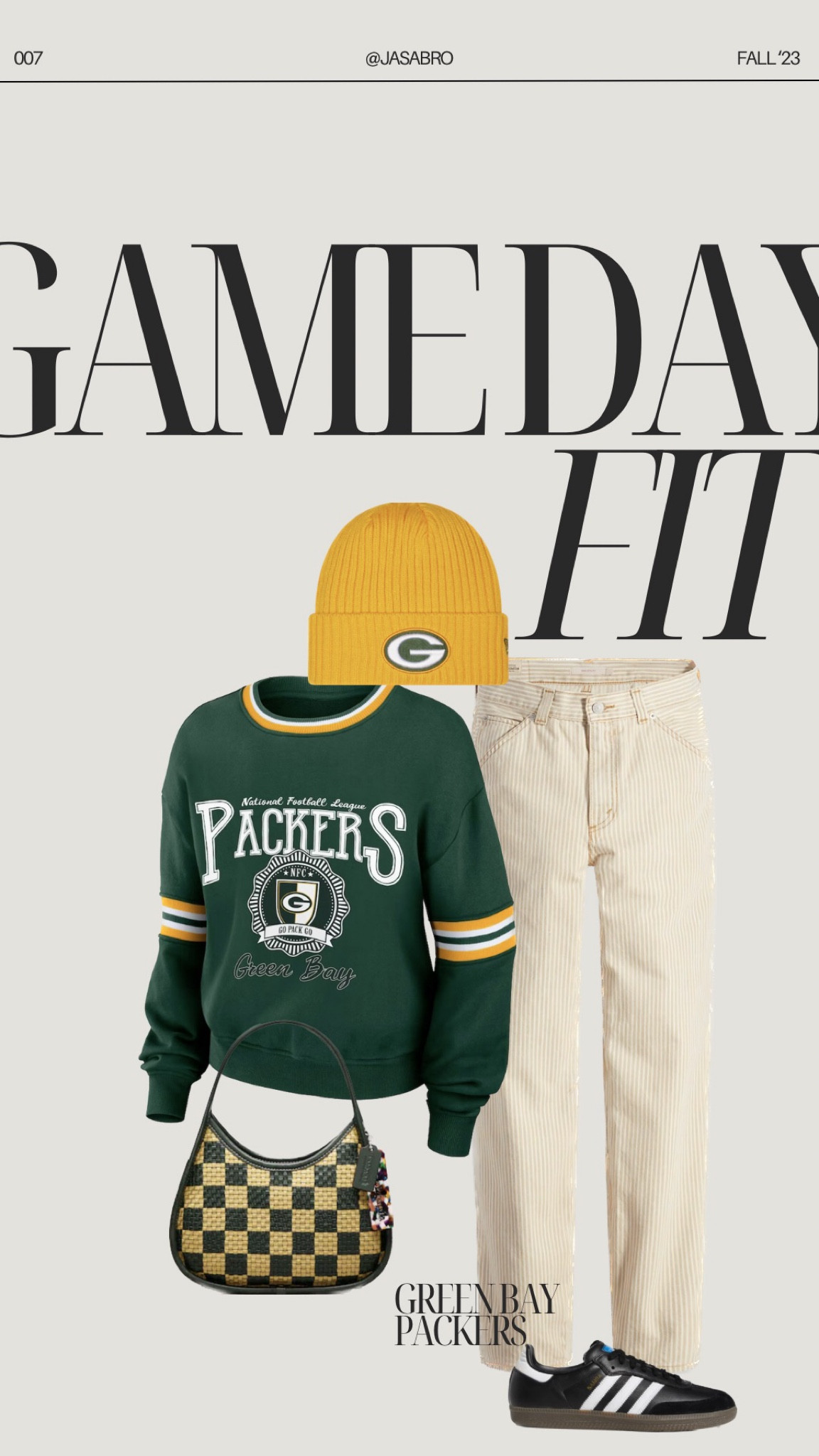 Thursday night football : NFL game day outfit - Green Bay Packers 🔋

Adidas Samba, football fashion, sporty, sport, sport style, NFL, sports wear, sporty outfit, outfit inspo, stylist, comfy outfit, Levi, denim, Fanatics, fall fashion, fall outfit, fall style, sports wear, green outfit, comfy outfit, street style, streetwear 

#LTKparties #LTKstyletip #LTKSeasonal