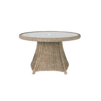 allen + roth  Buchan Bay Octagon Wicker Outdoor Dining Table 48.03-in W x 48.03-in L with Umbrel... | Lowe's