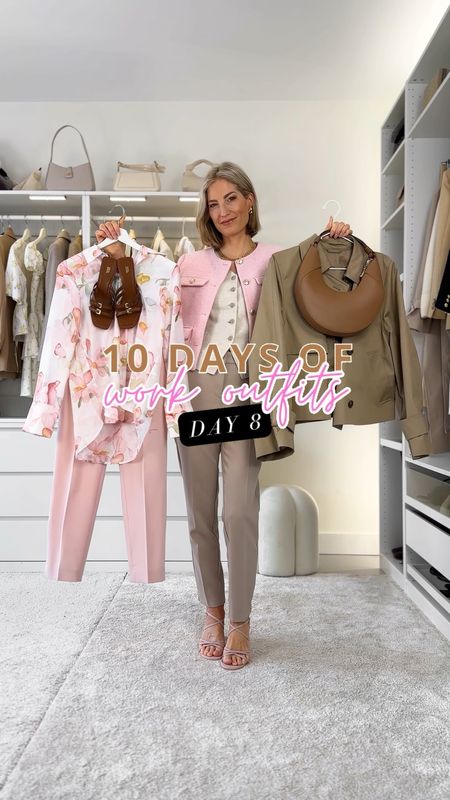 Best selling outfit of last week! Work outfit with floral blouse, also added a new arrival that’s the same but then in green. Wearing blouse in xs, slacks in 32 but runs rather small, would definitely check the size reviews, trench and tweed jacket are sold out but linked dupes!

‼️Don’t forget to tap 🖤 to add this post to your favorites folder below and come back later to shop

Make sure to check out the size reviews/guides to pick the right size

Work outfit, office outfit, cigarette trousers, short trench coat, waistcoat, linen waistcoat, pink trousers, pink top

#LTKstyletip #LTKworkwear #LTKSeasonal