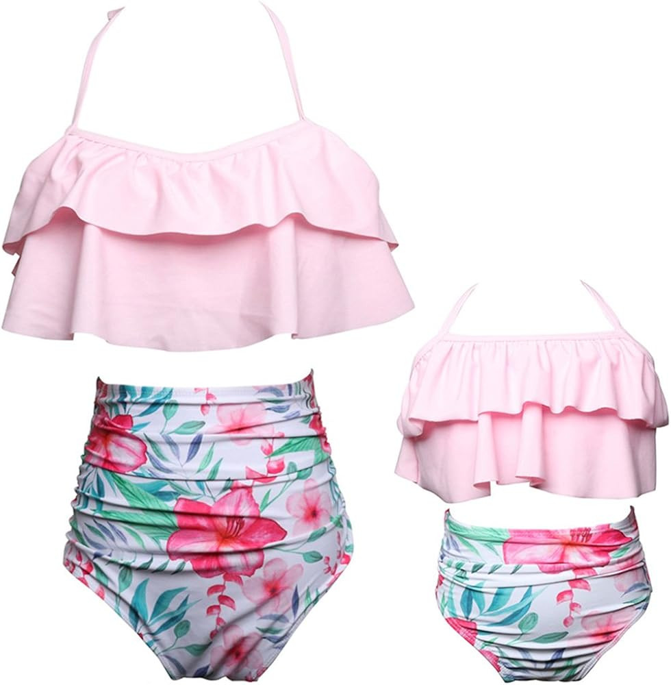 Baby Girls Bikini Swimsuit Set Family Matching Mother Girl Swimwear Baithing Suit | Amazon (US)