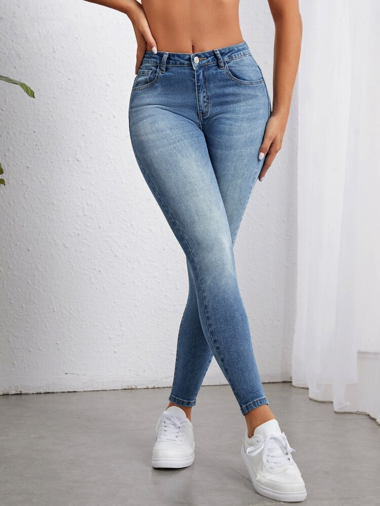 SHEIN Unity Slant Pocket Skinny Jeans | SHEIN