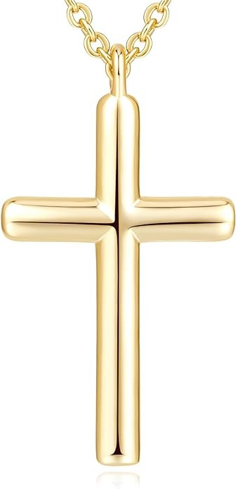 NEARLAND Cross Necklace for Women 14K Gold Cross Necklaces for Women Gold Cross Pendant Necklace ... | Amazon (US)
