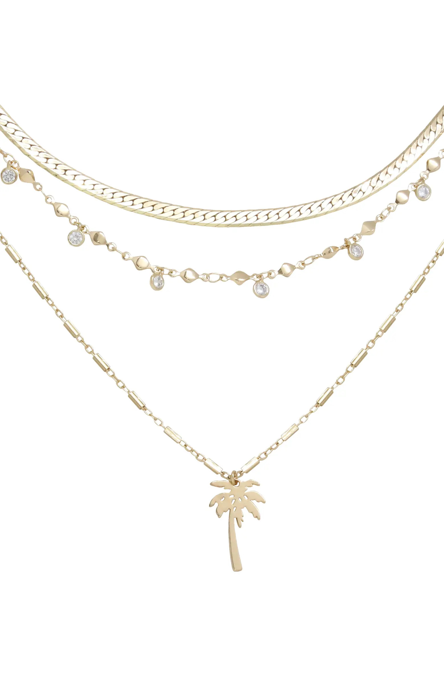 Palm Pendant Multistrand Necklace | Nordstrom