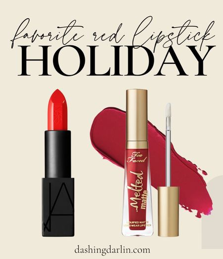 These are my ALL TIME FAVORITE!! Red is the color of Christmas! And, it adds so much to any outfit!
First, I use the Melted matte lipstick in color, lady balls. I line my lips and fill in with it. I top it with the NARS in color, Lana. 

 #holiday #seasonal #redlipstick

#LTKHoliday #LTKbeauty