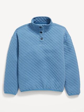 Long-Sleeve Quilted 1/4 Snap-Button Sweater for Boys | Old Navy (US)