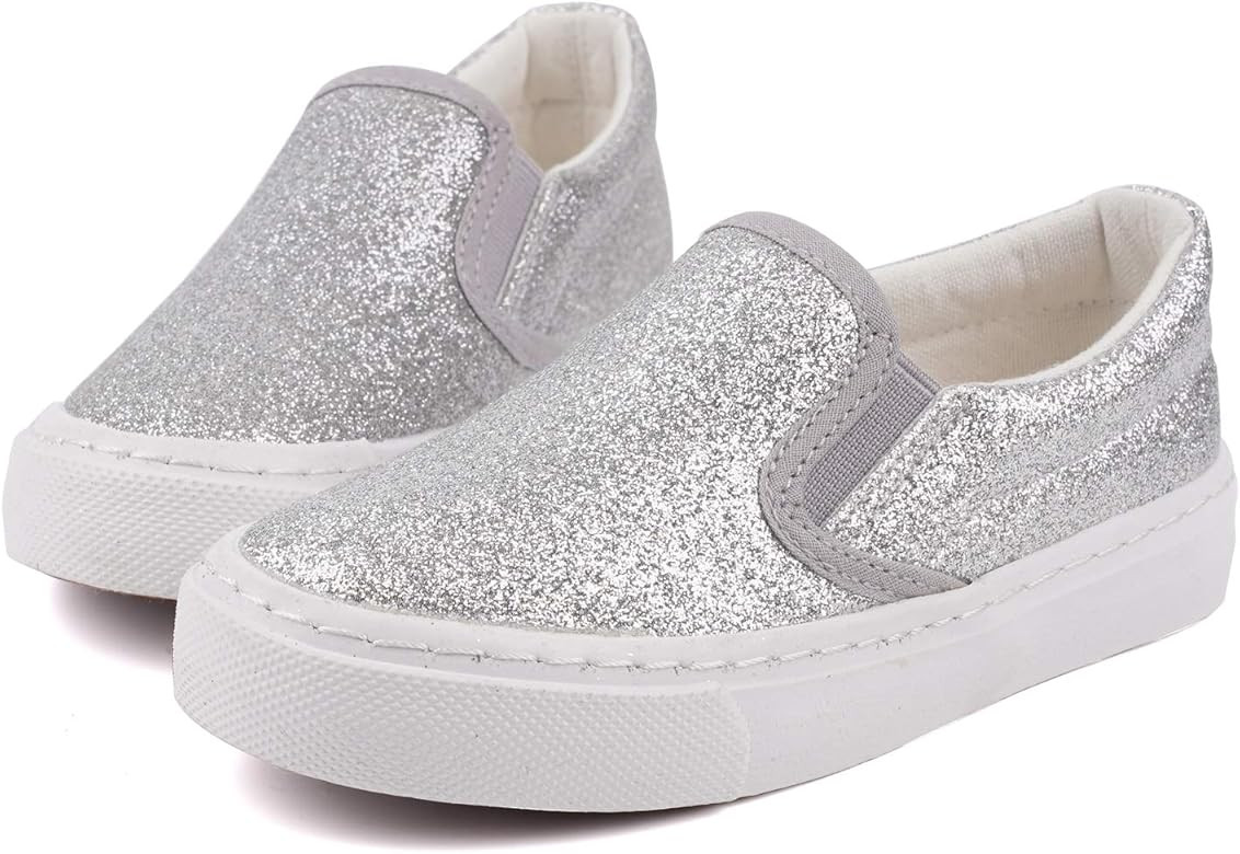 Toandon Toddler Kids Sparkle Sequins Glitter Sneakers Age 2-10 | Amazon (US)