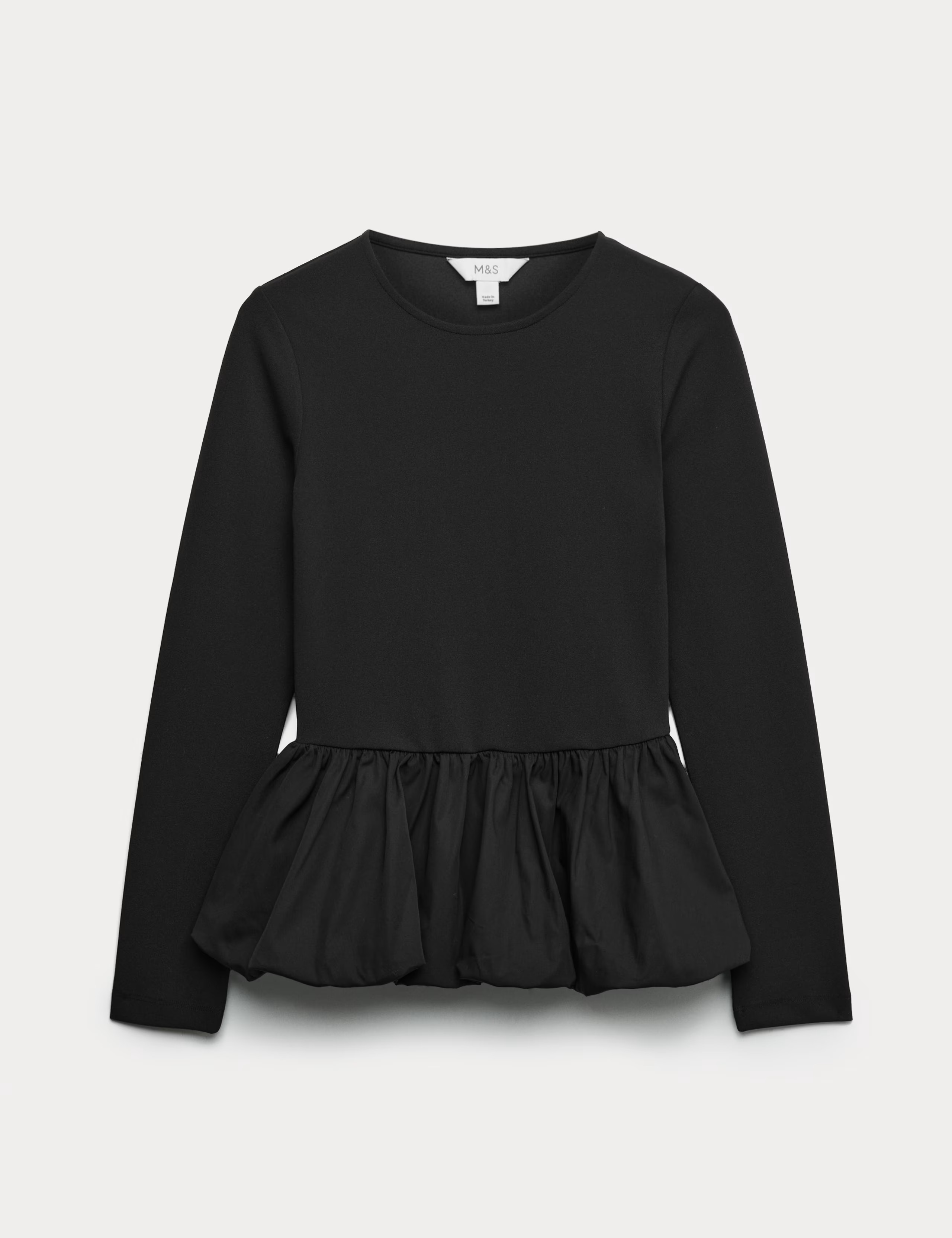 Bubble Hem Peplum Top | M&S | M&S | Marks & Spencer (UK)