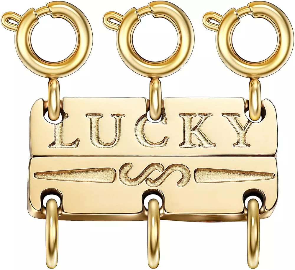  Lucky Necklace Layering Clasp 18K Gold and Silver