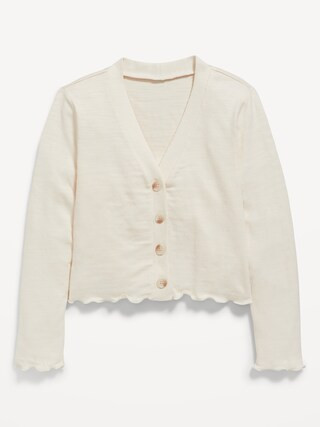 Cozy Cropped Button-Front Cardigan Sweater for Girls | Old Navy (US)