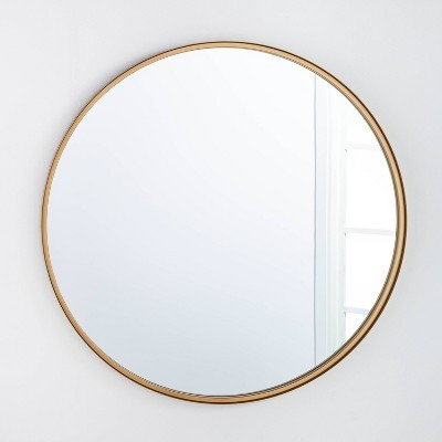 34" Round Decorative Wall Mirror Brass - Threshold™ designed with Studio McGee: Large, Wall-Mounted, Traditional Style | Target